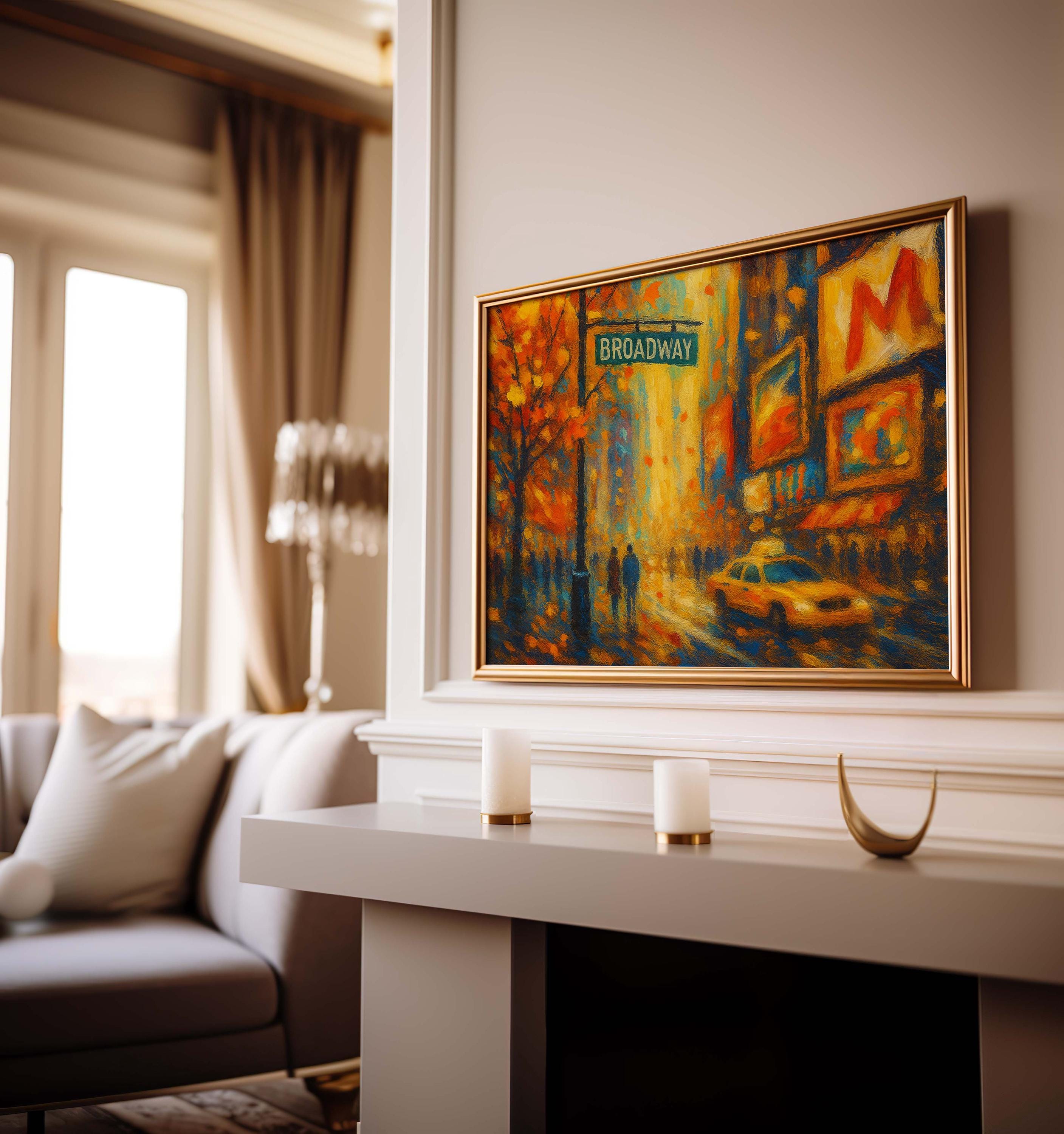 Broadway Fall Art Print – New York Autumn Wall Decor