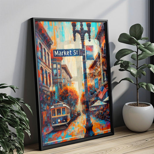Chattanooga Market St Wall Art Print - Tennessee Travel Poster, Housewarming Gift, Chattanooga Artwork, Travel Wall Decor