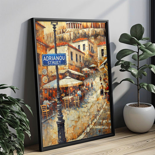 Adrianou Street Greece Wall Art | Athens Cityscape Poster | Travel Souvenir | Old Town Decor | Greece Gift | Unframed Artwork