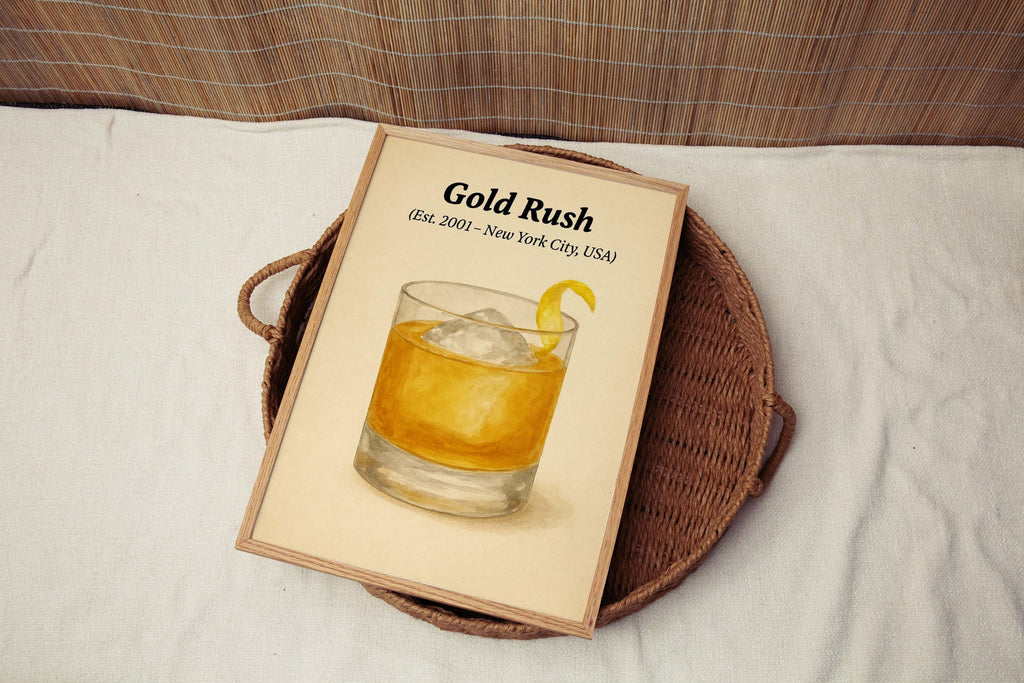 Gold Rush Cocktail Wall Art Vintage