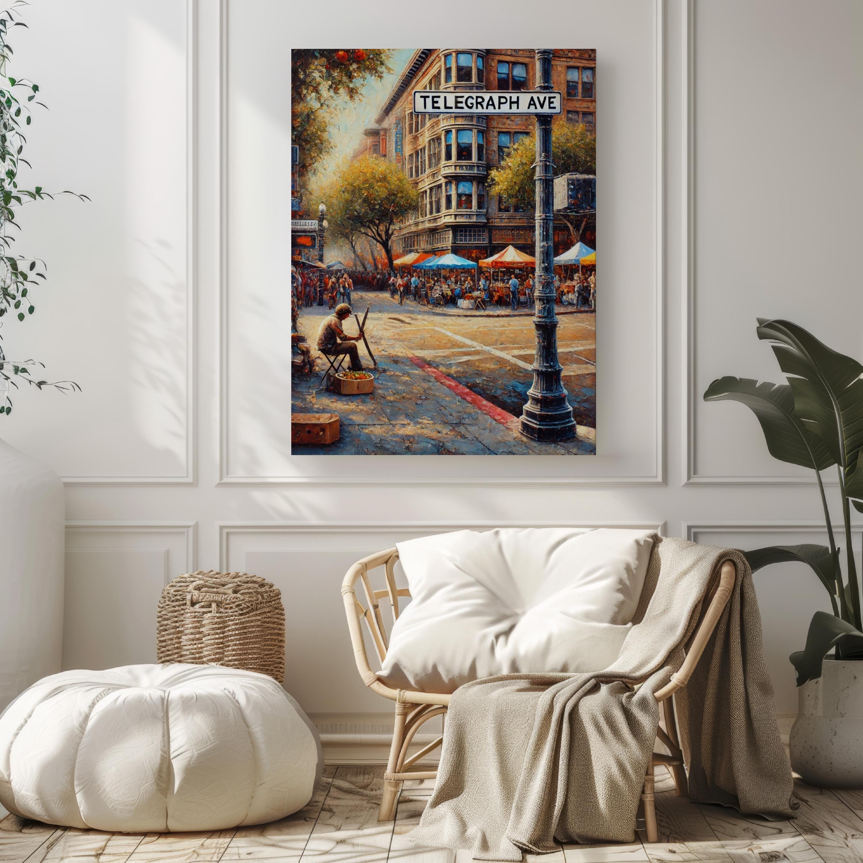 Telegraph Ave Wall Art - Berkeley Print California Travel Poster, Personalized City Gift, Unique State Souvenir Home Decor