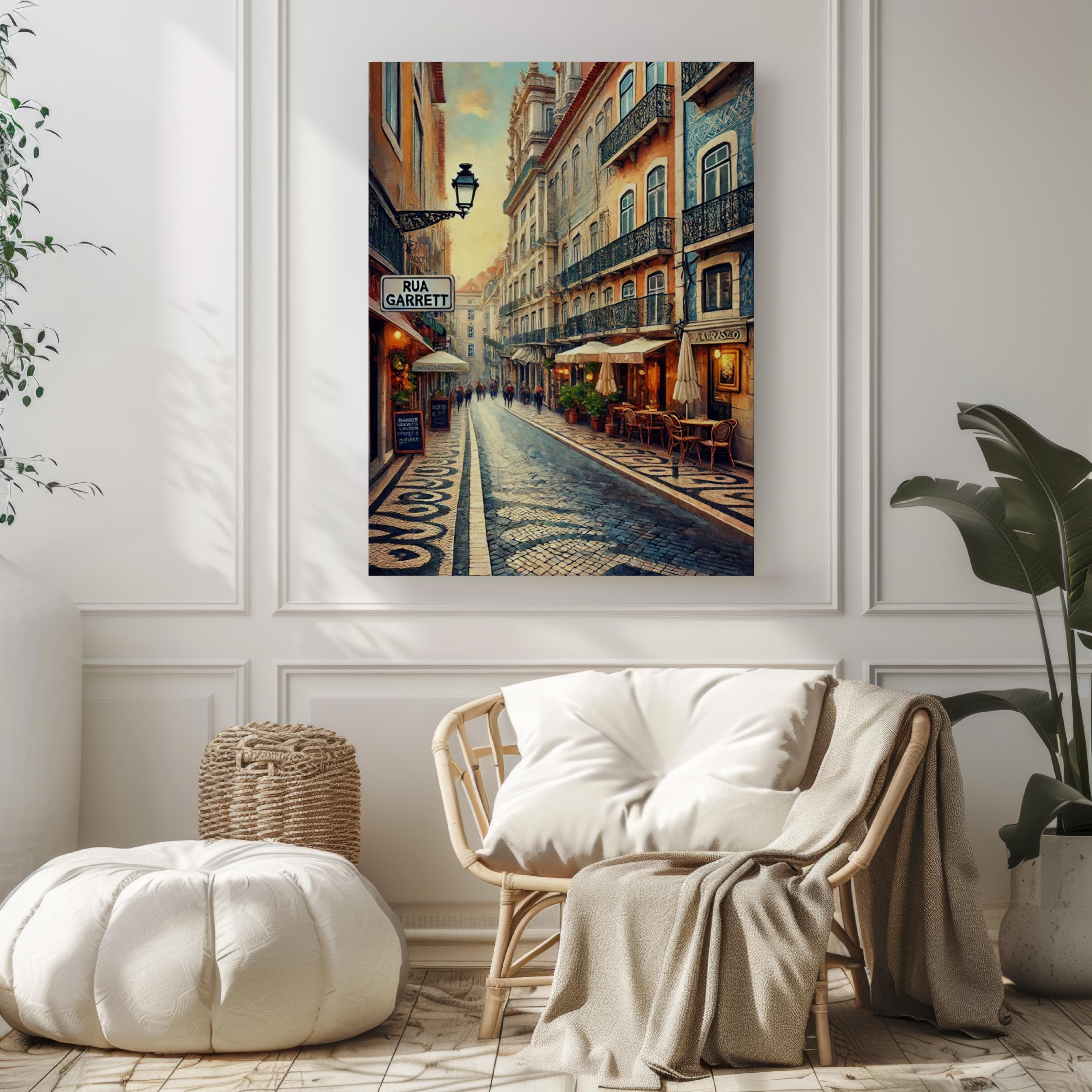 Portugal Rua Garrett Wall Art Print - Lisbon Travel Poster, Portugal Decor, Housewarming Gift,