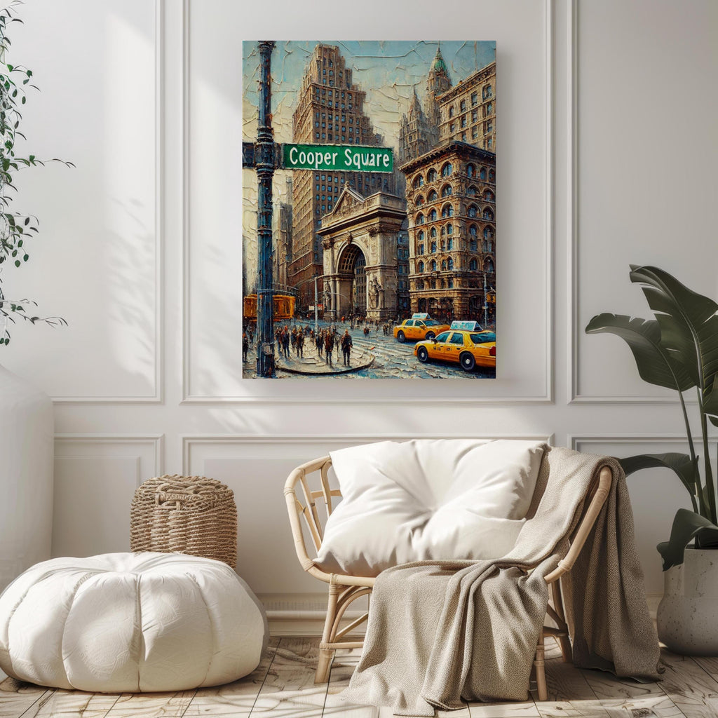Cooper Square Wall Art Print: East Village Manhattan NYC Travel Poster