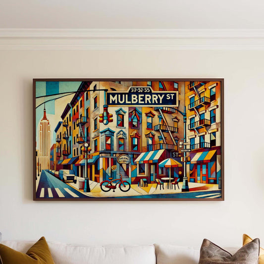 Mulberry Street Print New York Wall Art, Little Italy Travel Poster, NYC Decor, Housewarming Gift, NYC Travel Print, Mulberry St Artwork