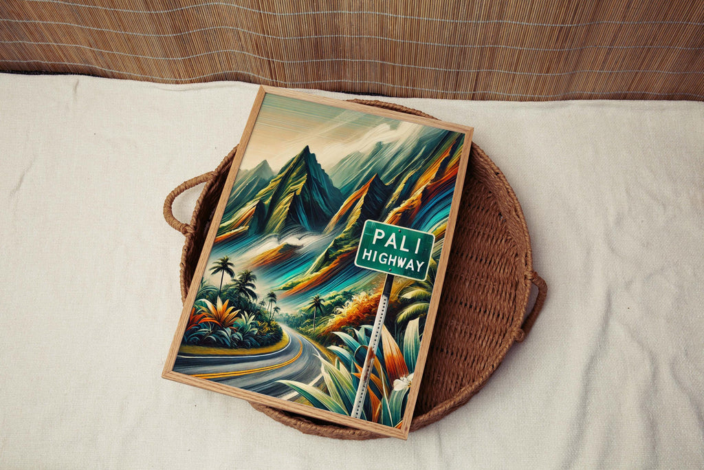 Pali Highway Scenic Print - Oahu, Hawaii, USA
