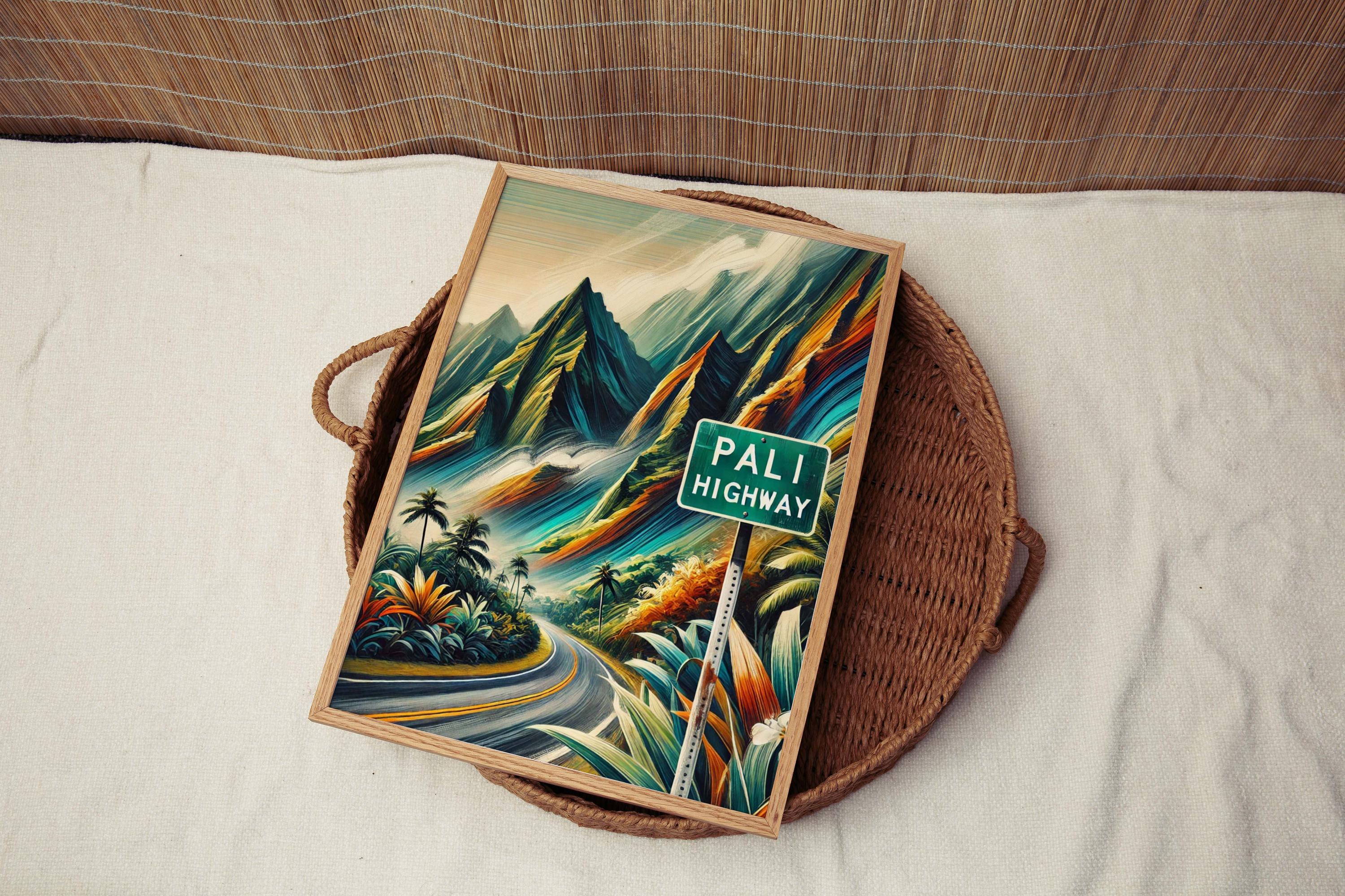 Pali Highway Scenic Print - Oahu, Hawaii, USA