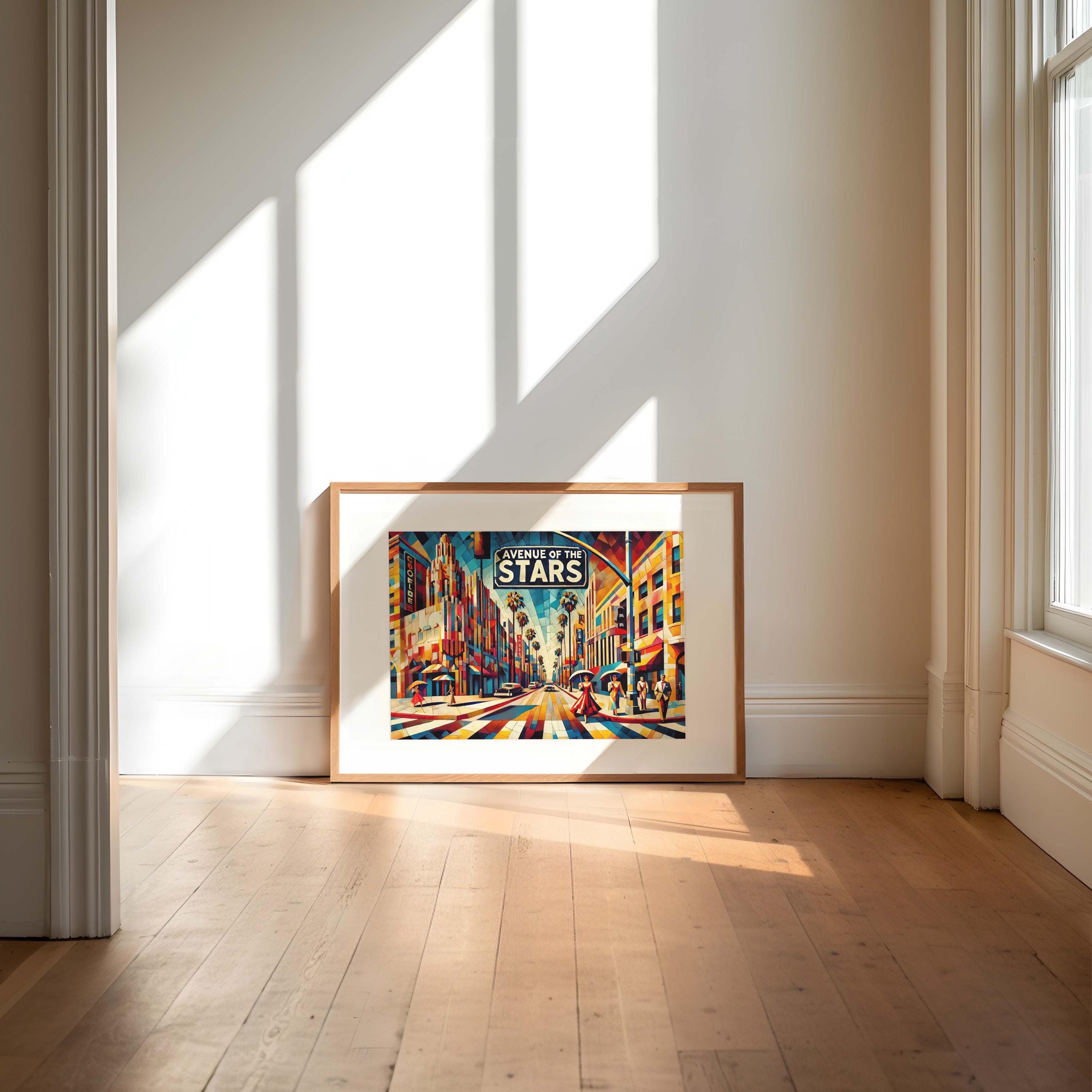 Avenue of the Stars Wall Art Print - Los Angeles Travel Poster, California Gift, LA Skyline Decor, Housewarming Present