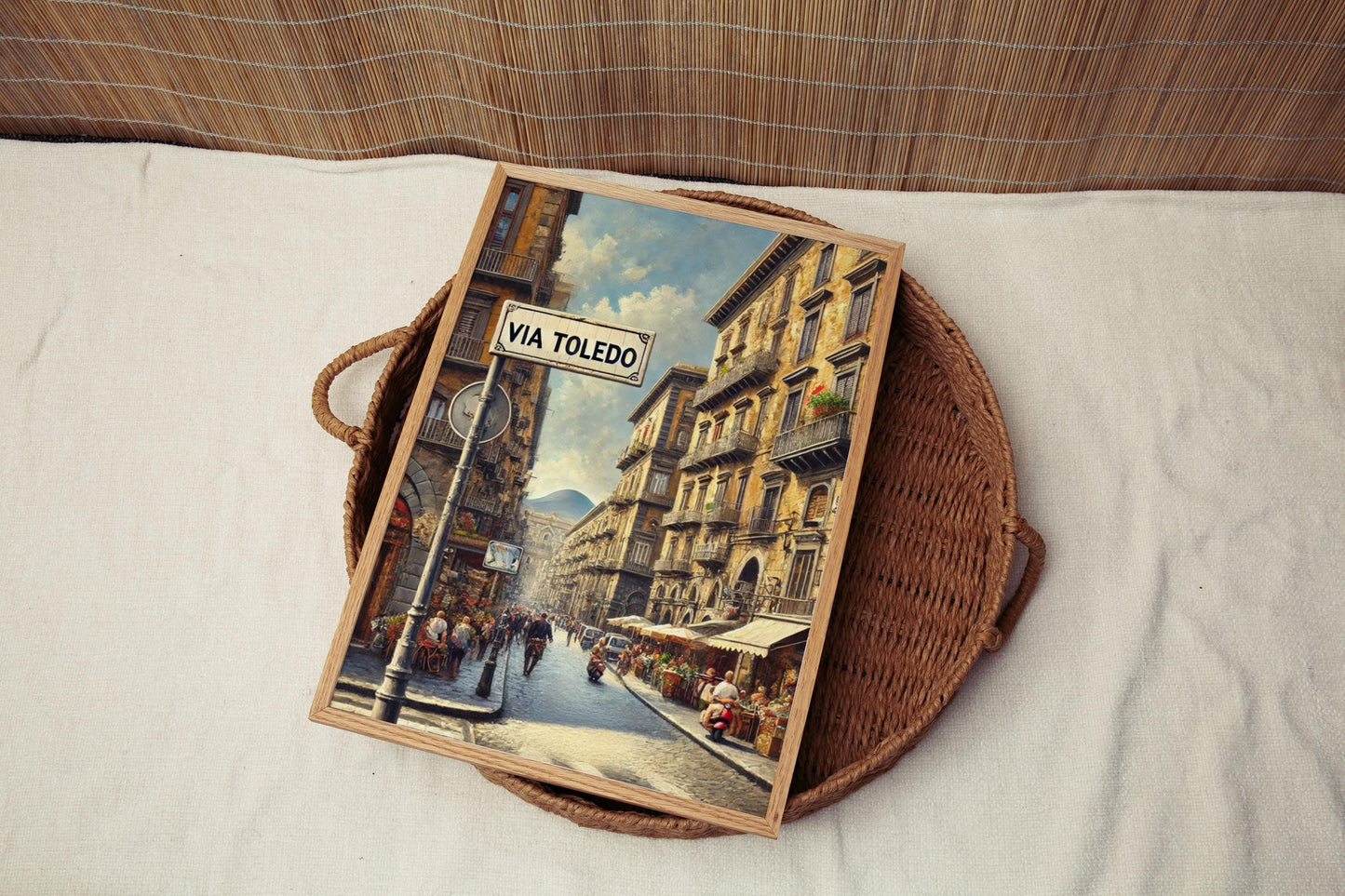 Via Toledo Naples Print: Italy Street Scene Travel Poster