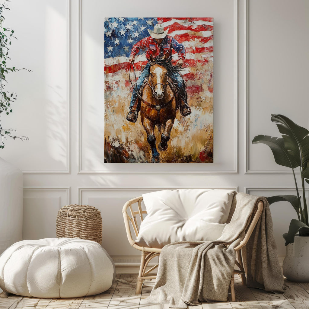 Cowboy Wall Art Abstract - United States