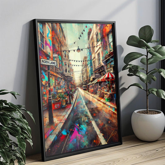 UK North Laine Wall Art Print – Brighton Travel Poster, UK Artwork, Housewarming Gift, Unique UK Home Decor