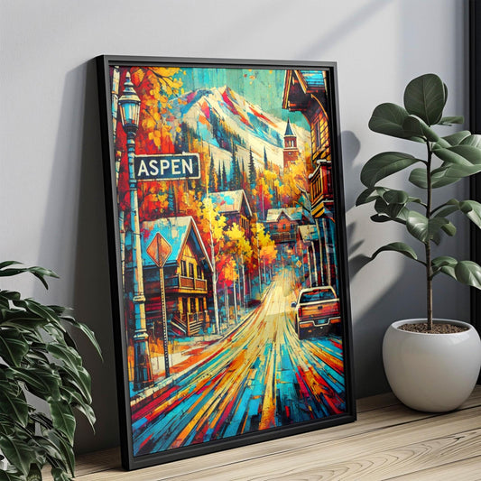 Aspen Wall Art Colorado Print Travel Poster Mountain Landscape USA Gift Housewarming Souvenir Nature Decor