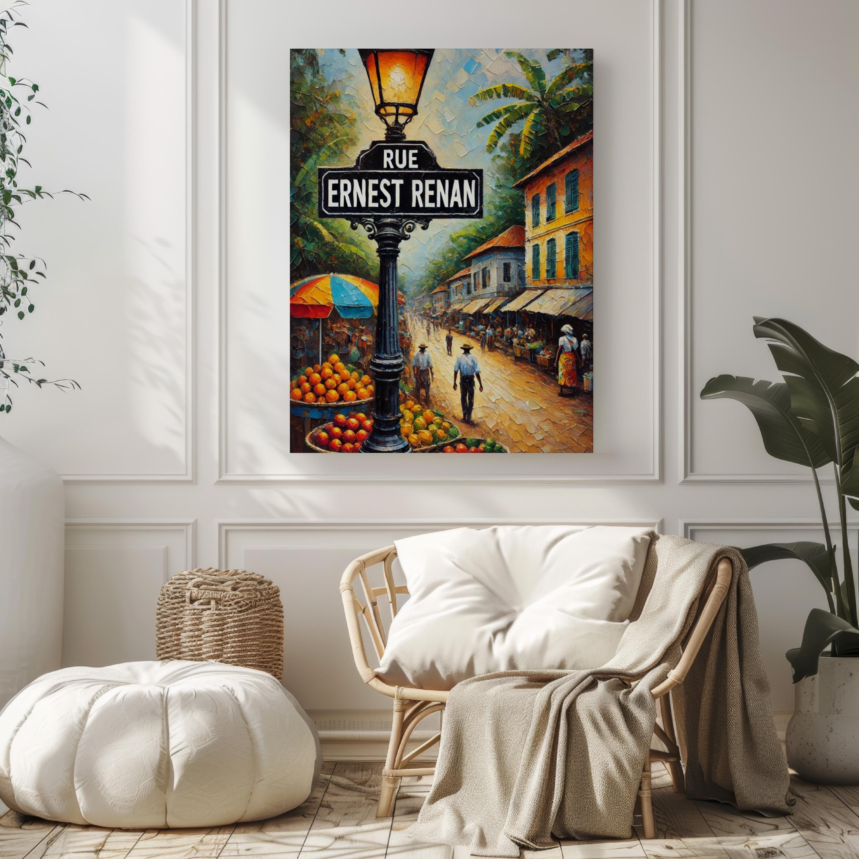 Rue Ernest Renan Wall Art, Libreville Print, Gabon Travel Poster, Coastal City Decor, Tropical Scenery, Gift for Travel Lovers, African Art