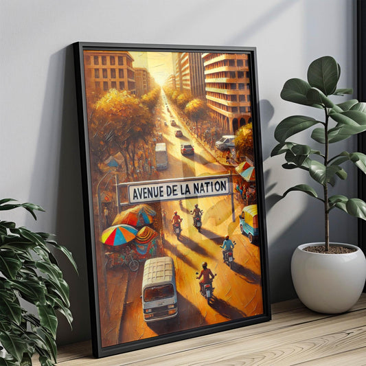 Avenue de la Nation Wall Art, Ouagadougou Print, Burkina Faso Cityscape, Travel Souvenir, Street Scene Poster, Home Decor, Personalized Gift