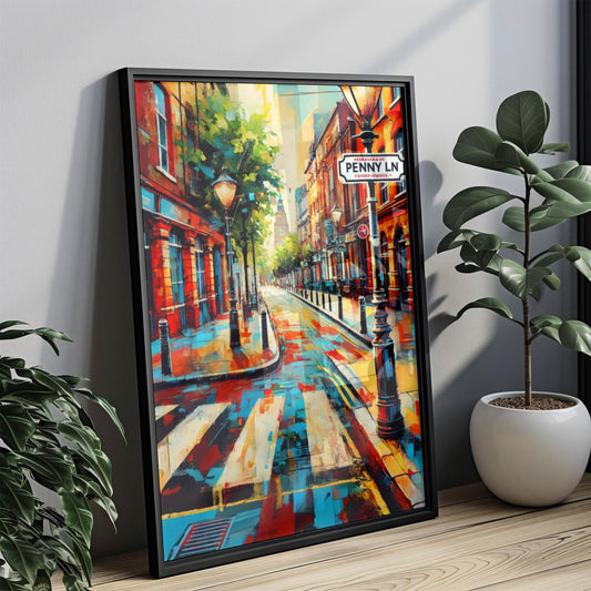 Liverpool Penny Lane Wall Art Print, Travel Poster & UK Gift, Liverpool Home Decor, Housewarming Present, Vintage Style Liverpool Art