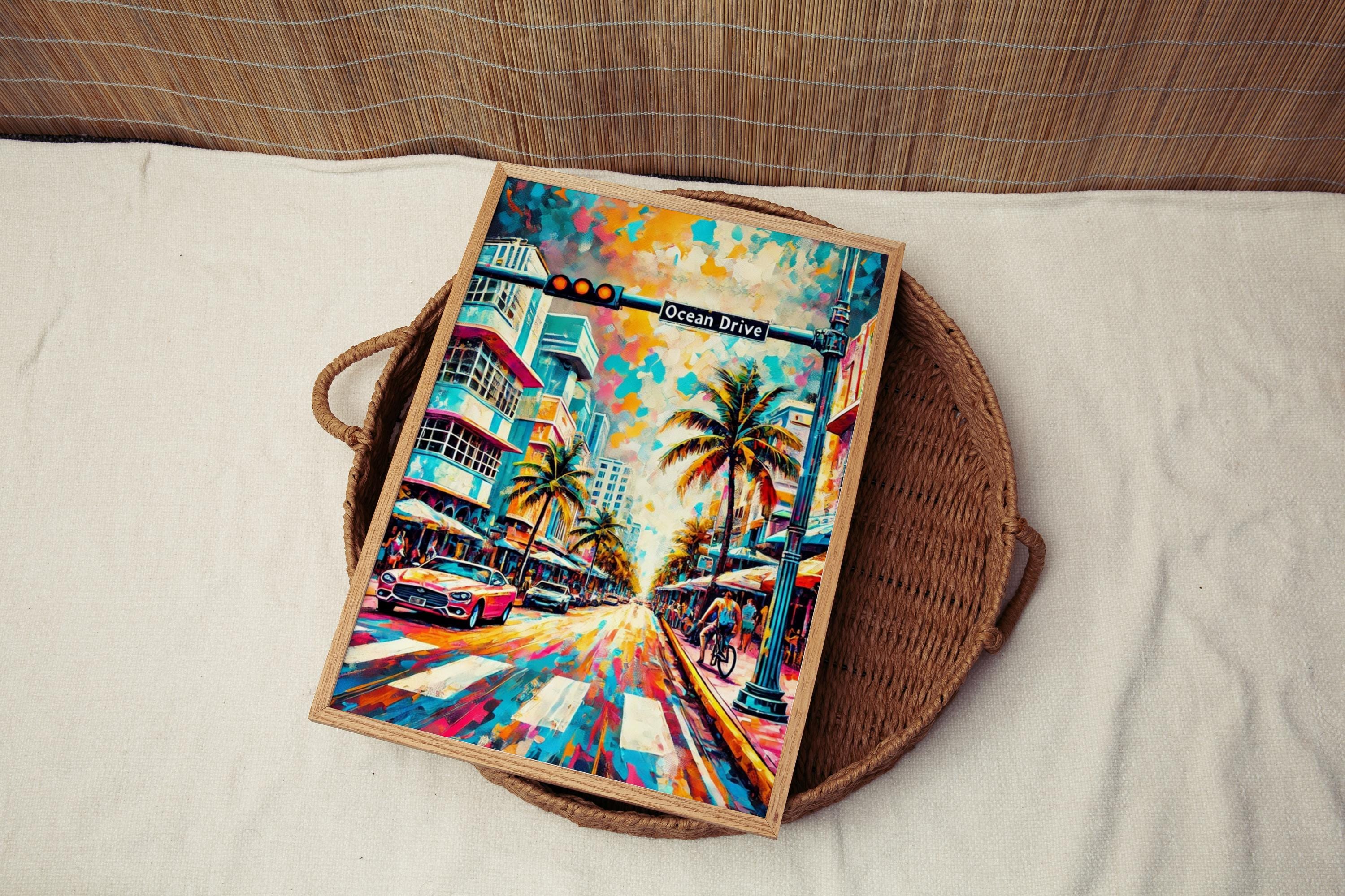 Ocean Drive Print Coastal - Miami Beach, Florida, USA