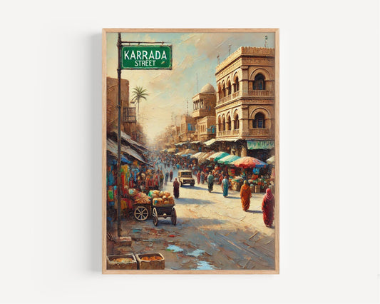 Karrada Street Wall Art, Baghdad Print, Iraq Art, City Travel Poster, Cultural Home Decor, Gift for Travelers, Iraq Souvenir, Modern Art