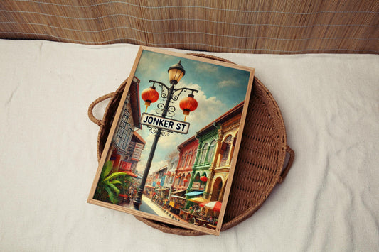Print Jonker St Wall Art - Malacca Travel Poster, Malaysian Souvenir, Housewarming Gift, Jonker Street Print, Travel Wall Decor