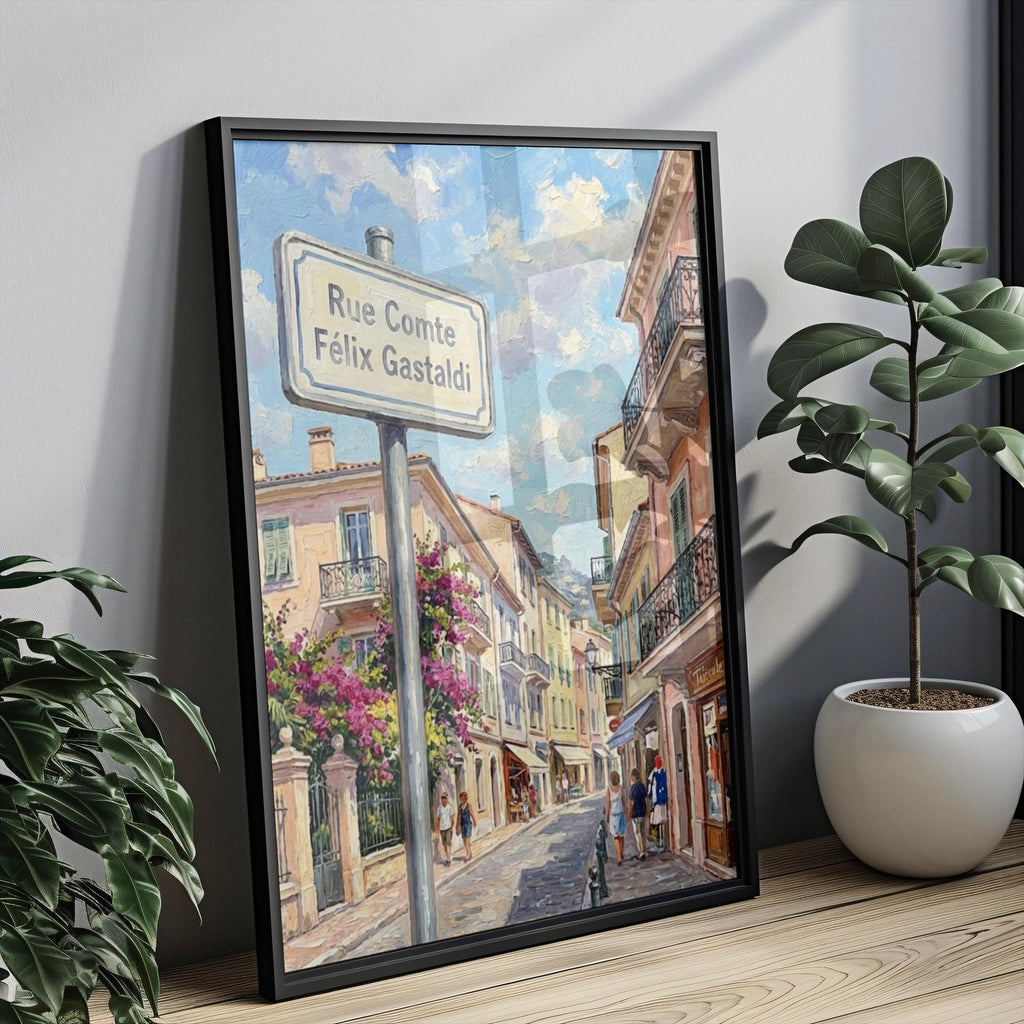 Rue Comte Félix Gastaldi Wall Art Print: Monaco-Ville Travel Poster