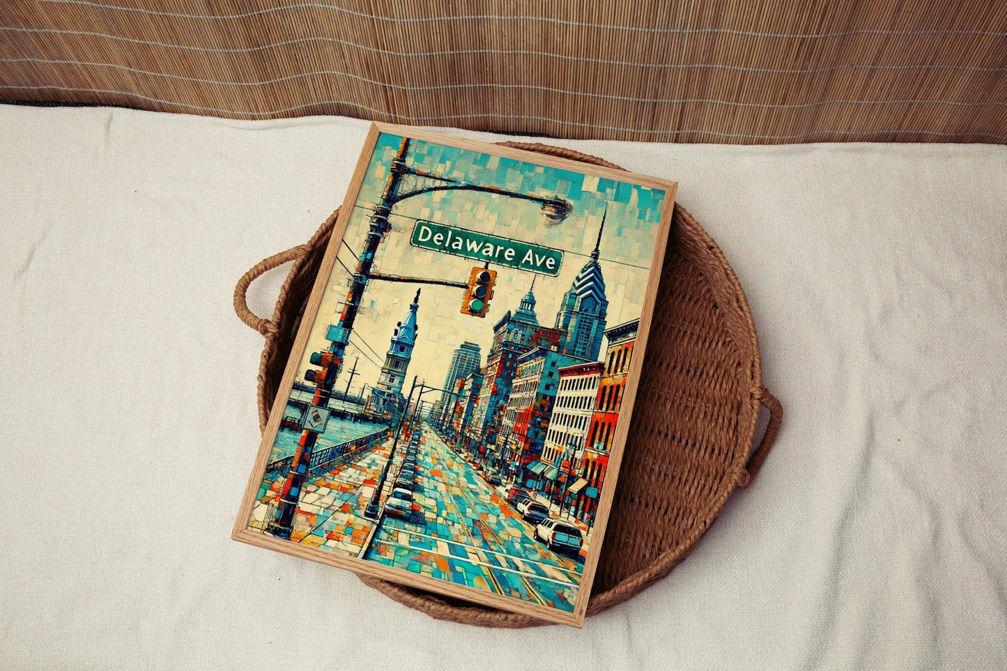 Delaware Ave Print Philadelphia Wall Art, Travel Poster Gift, Housewarming Decor, Pennsylvania Cityscape, Philly Souvenir, Modern Home Art