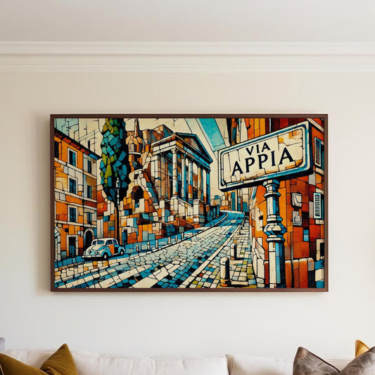 Via Appia Wall Art Print - Rome Italy Travel Poster, Italian Souvenir & Housewarming Gift, Italy Art Decor