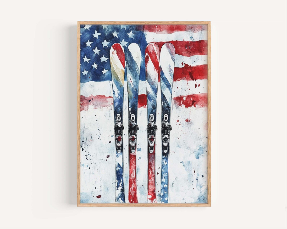 Skiing Wall Art Patriotic - United States