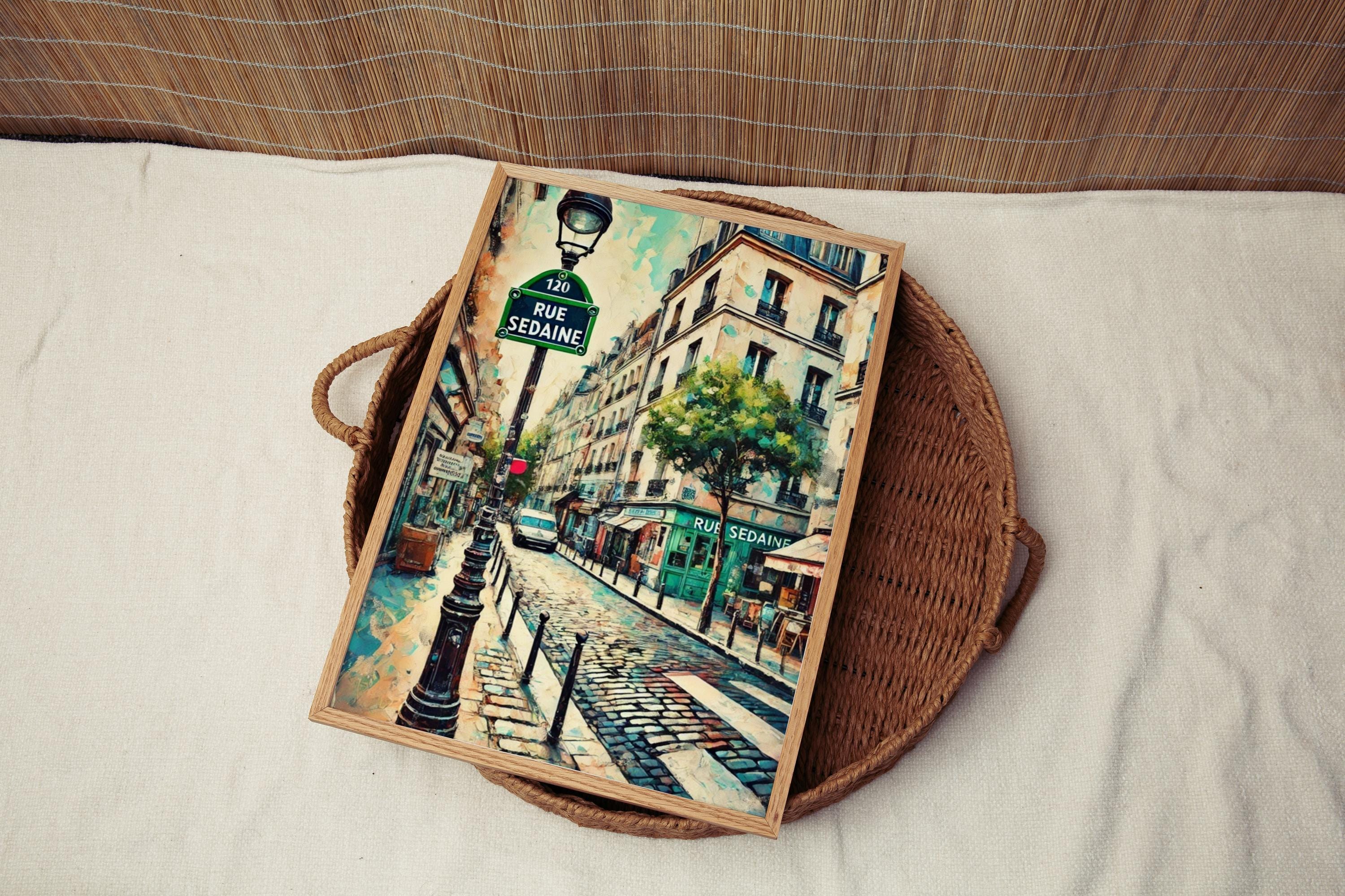 Paris Rue Sedaine Wall Art Print - French Travel Poster, Paris Gift, Housewarming Decor, Vintage Style French Art Poster