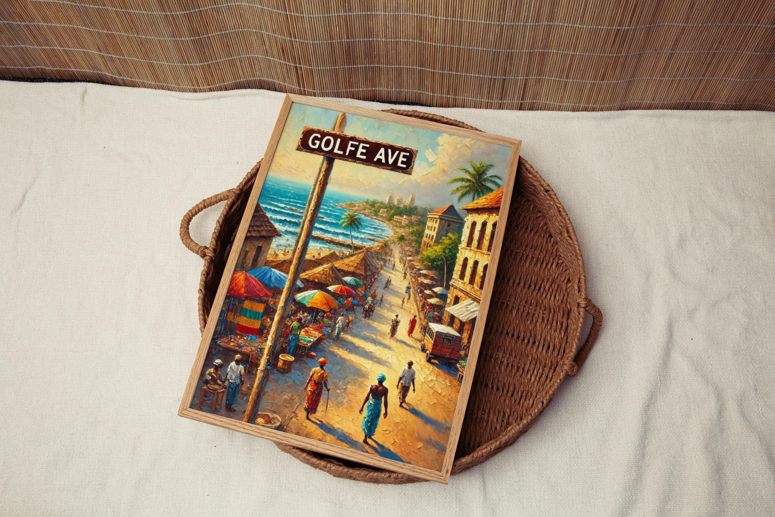 Golfe Ave Wall Art, Lomé Print, Togo Artwork, Coastal Shoreline Scene, Travel Souvenir, Travel Poster, Home Decor, Personalized Gift