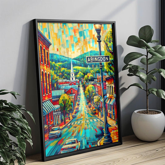 Art Abingdon Wall Art Print - Virginia Travel Poster, USA Decor, Housewarming Gift, Virginia Gift, Travel Art for Home