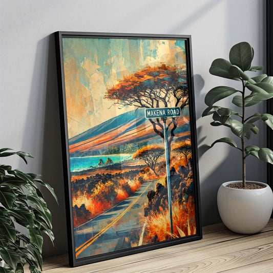 Makena Road Print Maui Wall Art, Hawaii Travel Poster, Makena Gift, Housewarming Decor, Tropical Beach Artwork, Coastal Home Accent