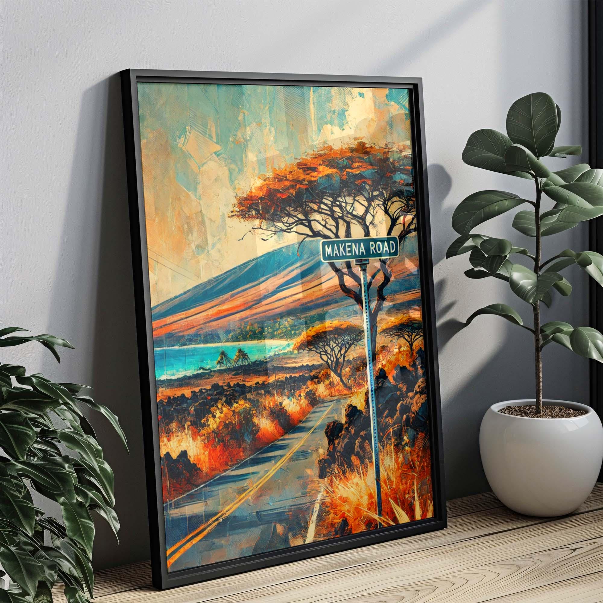 Makena Road Print Maui Wall Art, Hawaii Travel Poster, Makena Gift, Housewarming Decor, Tropical Beach Artwork, Coastal Home Accent