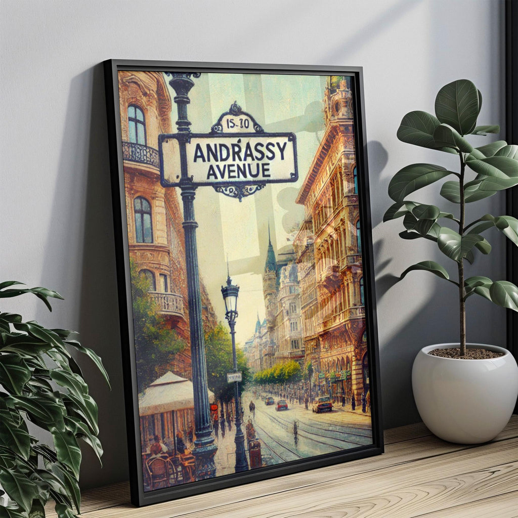 Andrassy Avenue Cubism Art Print: Budapest Historic Boulevard Travel Poster