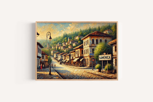 Kamenica Art Print - Kosovo City Travel Poster, European Wall Decor, Housewarming Gift, Kamenica Travel Print, Kosovo Artwork