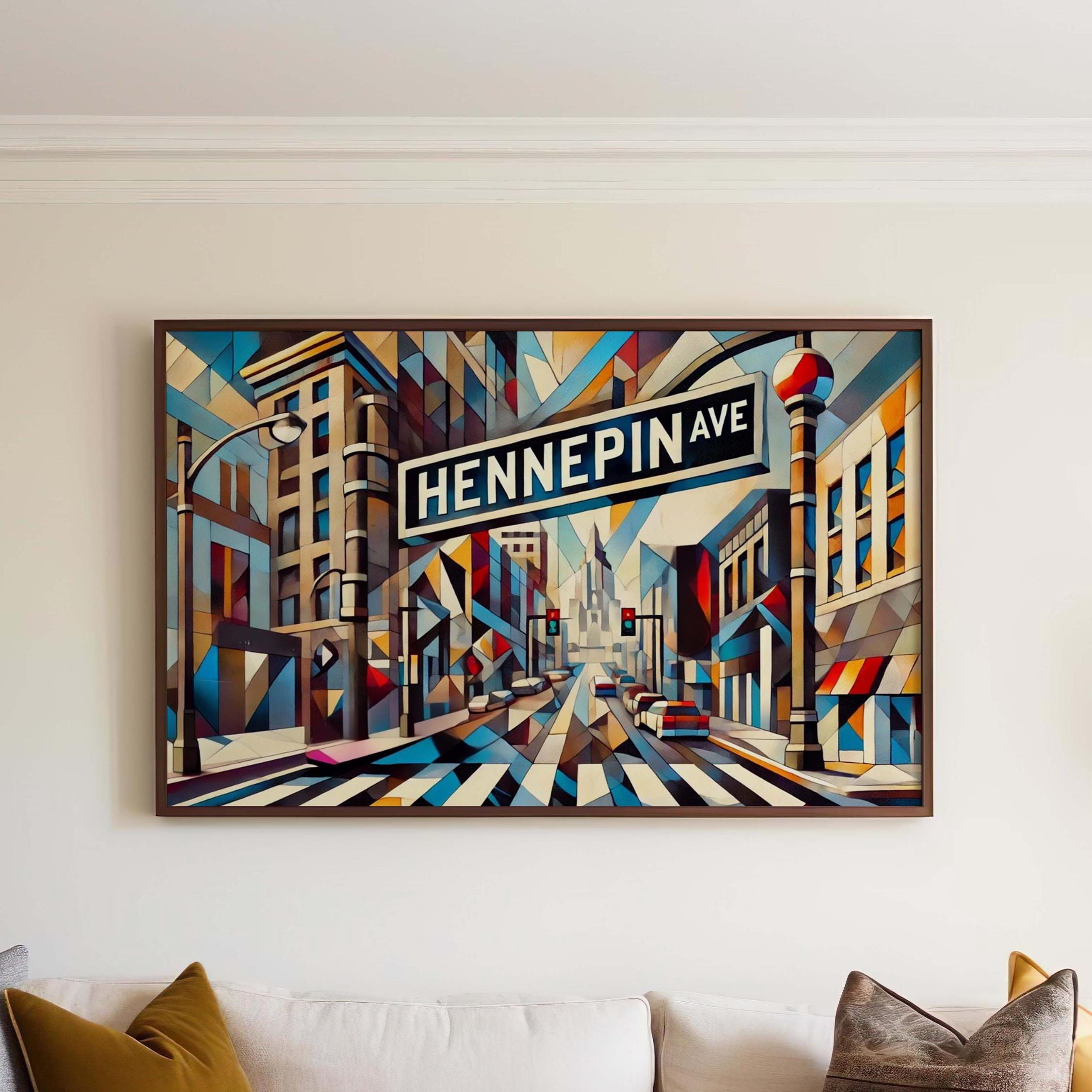 Hennepin Ave Print Minneapolis Wall Art, Minnesota Travel Poster, Unique Housewarming Gift, Hennepin Avenue Decor, Minnesota Art Print
