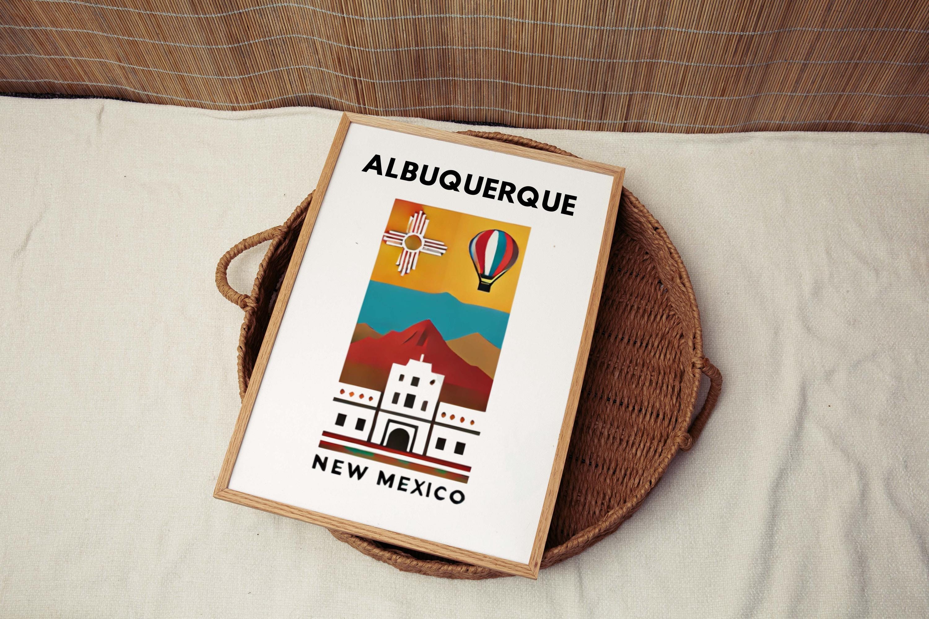 Albuquerque Print Wall Art - New Mexico Decor, Travel Poster, Housewarming & College Gift, Southwestern Home Decoration