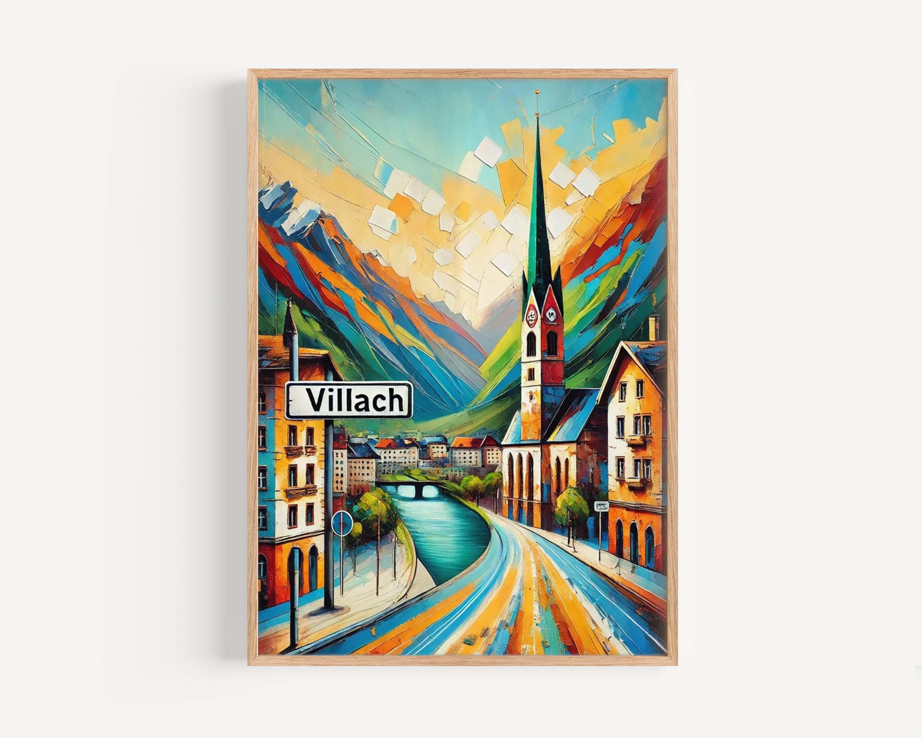 Villach Minimalist Print - Villach, Austria