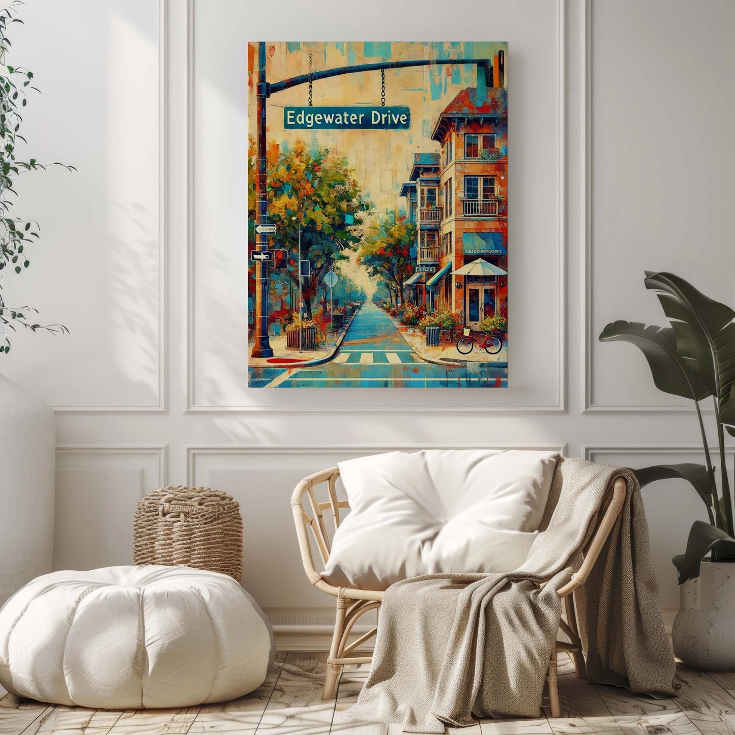 Orlando Art Edgewater Drive Wall Art Print - Florida Travel Poster & Housewarming Gift, Unique Florida Artwork