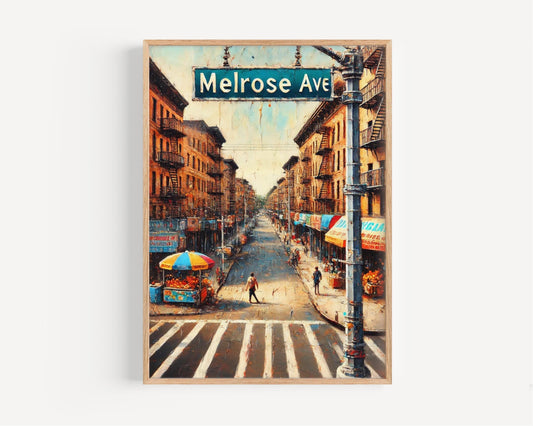 Melrose Ave Wall Art Bronx Print New York City Travel Poster Personalized State Gift Home Decor