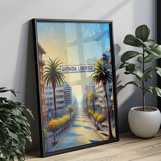 Chile Avenida Libertad Wall Art Print - South American Travel Poster, Chile Gift, Housewarming Decor, Unique Chilean Art for Home & Office