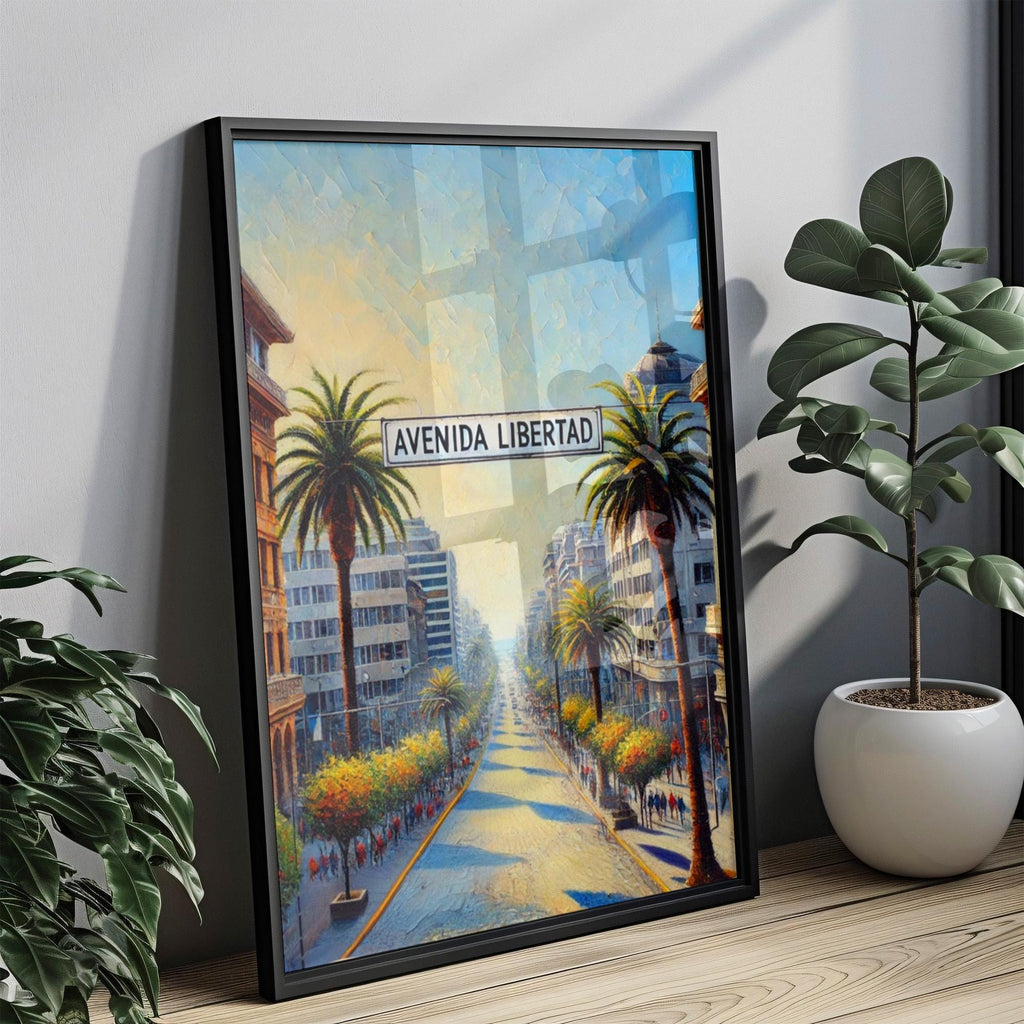 Chile Avenida Libertad Wall Art Print - South American Travel Poster, Chile Gift, Housewarming Decor, Unique Chilean Art for Home & Office