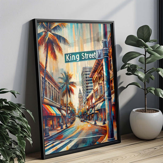 King St Print - Oahu Wall Art Honolulu Travel Poster, Hawaii Artwork, Housewarming Gift, King Street Map Decor