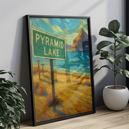 Pyramid Lake Wall Art, California Travel Poster, American Scenic Art, Travel Souvenir, Home Decor Print, California Landmark Artwork