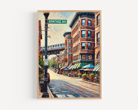 Armitage Ave Wall Art, Chicago Street Sign Print, Illinois City Decor, Travel Poster, Vintage Travel Souvenir, Home Decor, Gift for Chicago