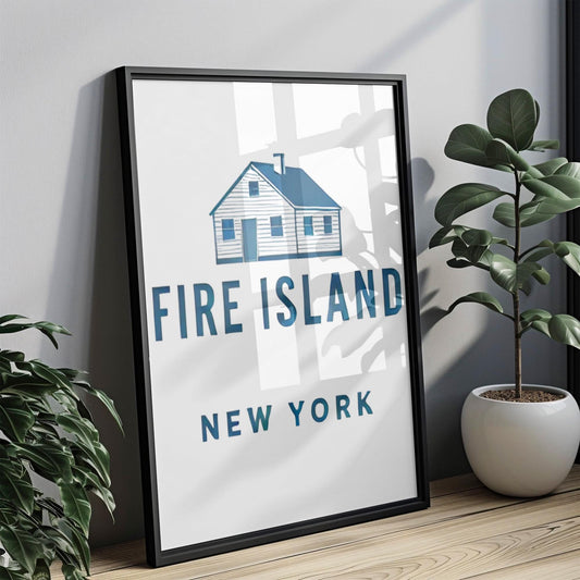 New York Fire Island Wall Art Print - Travel Decor, NY Gift, Housewarming & College Room Artwork