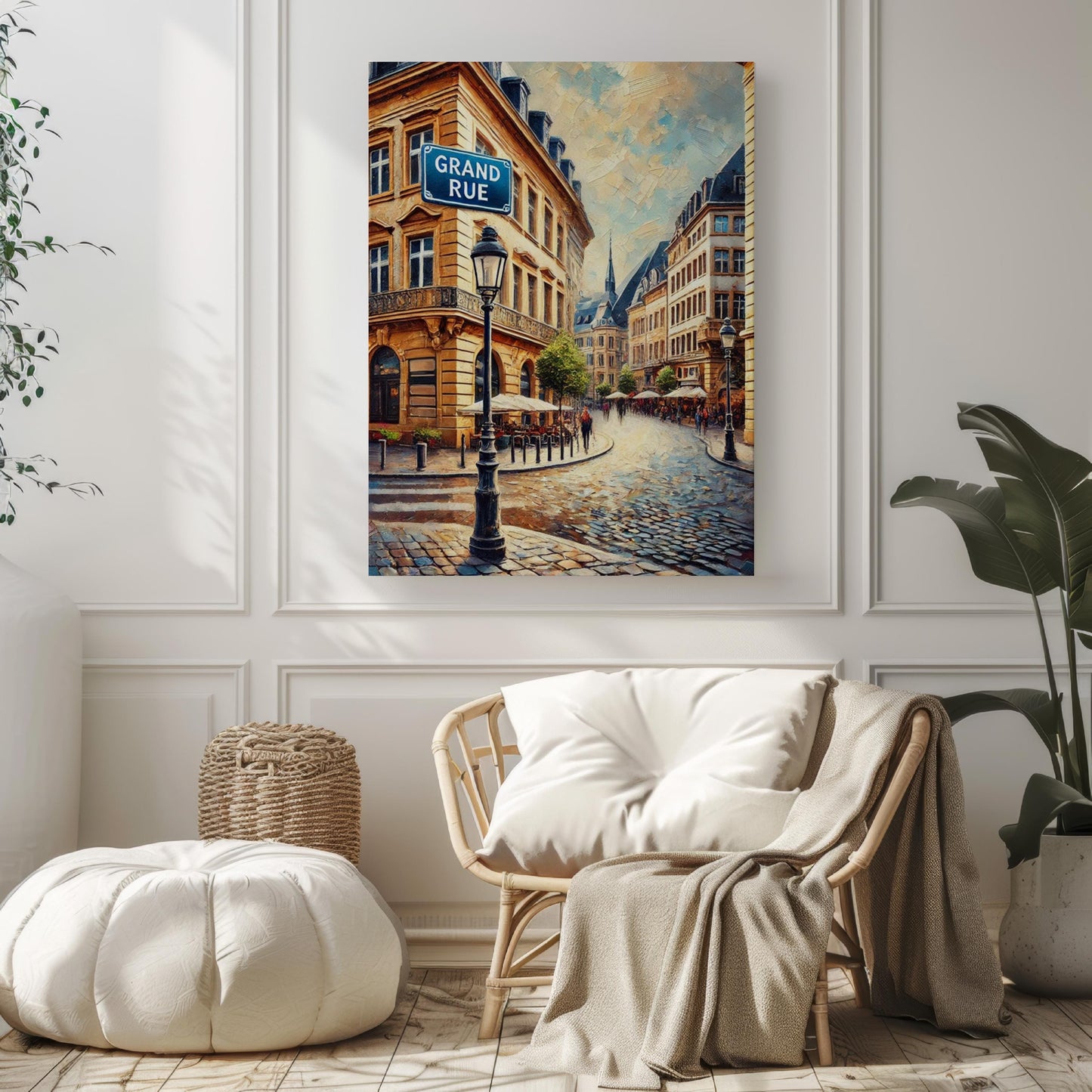 Luxembourg City Wall Art Grand Rue Print Travel Poster European Home Decor Housewarming Gift