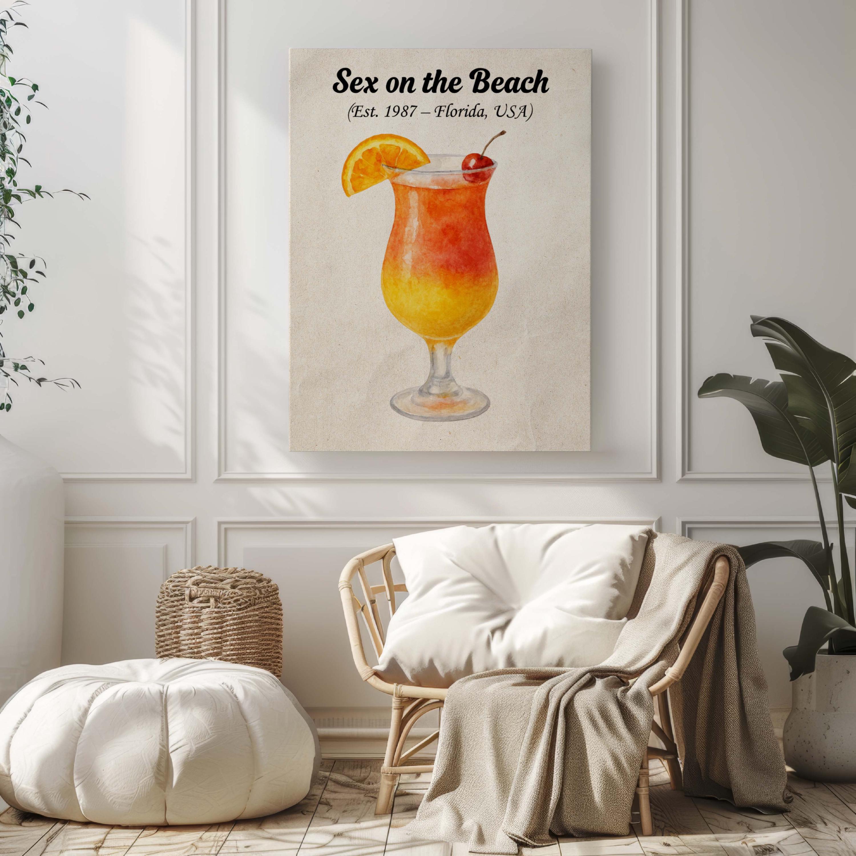 Sex On The Beach Cocktail Wall Art