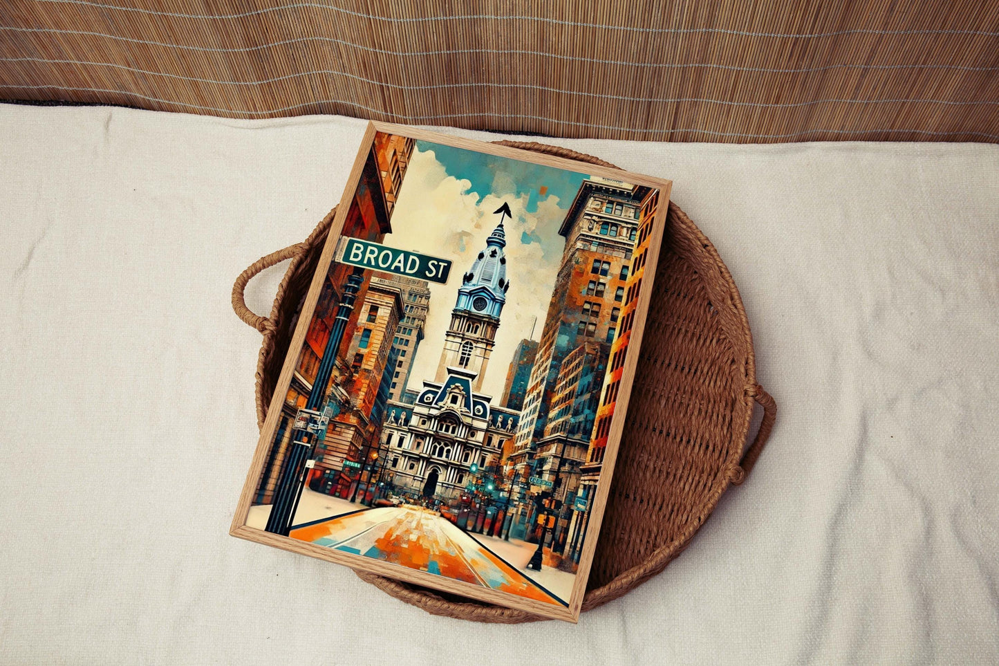 Broad St Print Philadelphia Wall Art, Broad Street Travel Poster, Philly Gift, Pennsylvania Housewarming Artwork, City Map Decor