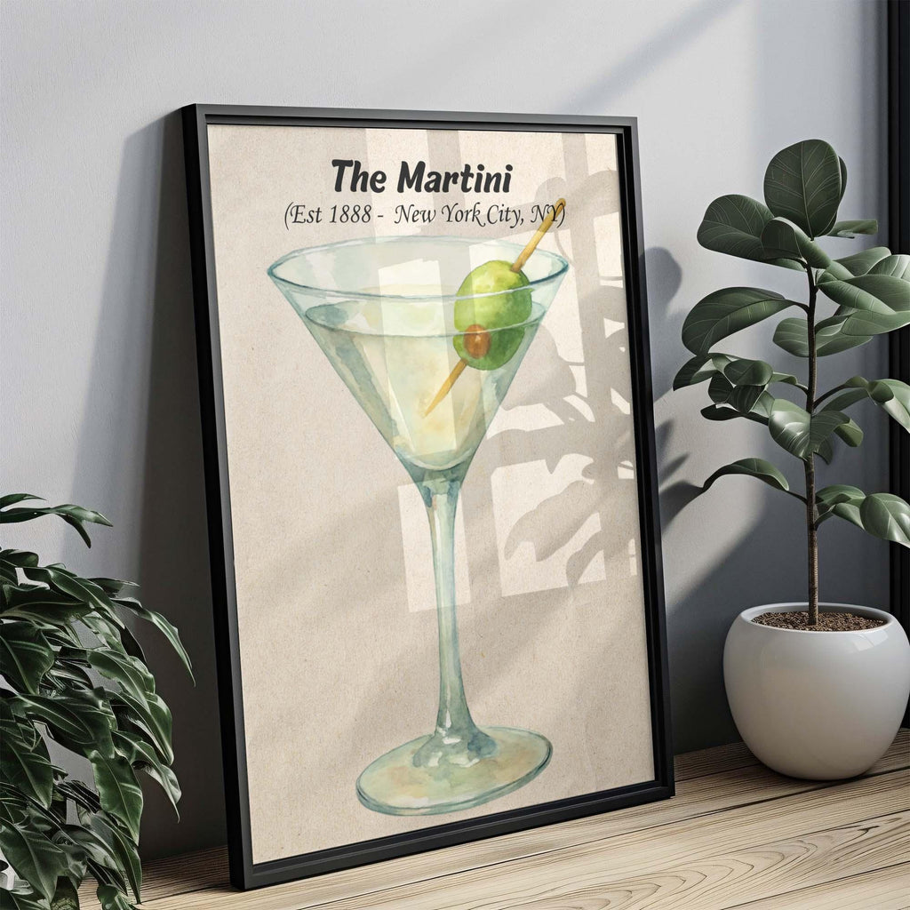 Martini Cocktail Vintage Print