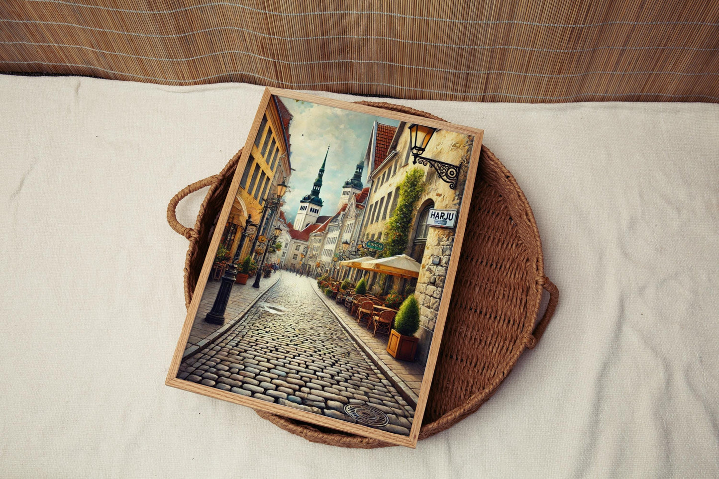 Harju Street Art Print: Tallinn Estonia Travel Poster