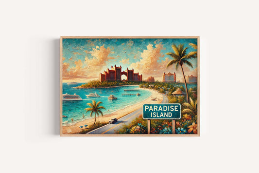 Paradise Island Bahamas Art Print: Tropical Beach Wall Decor
