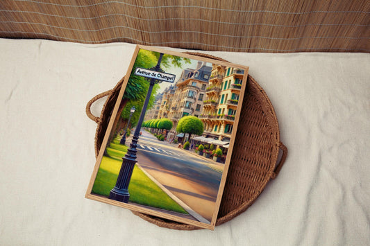 Avenue de Champel Wall Art Print - Geneva Travel Poster, Switzerland Gift, Housewarming Decor, Elegant Cityscape Illustration